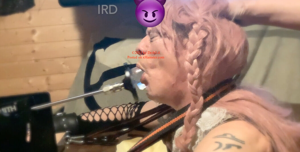 Deepthroat training with fucking machine 12-2023
