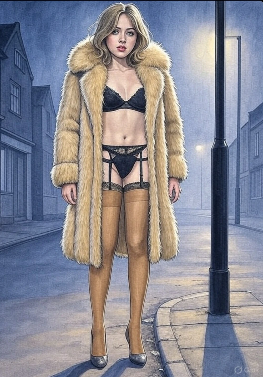 Pixwhores Experimental: Fur Coat & Knickers #3