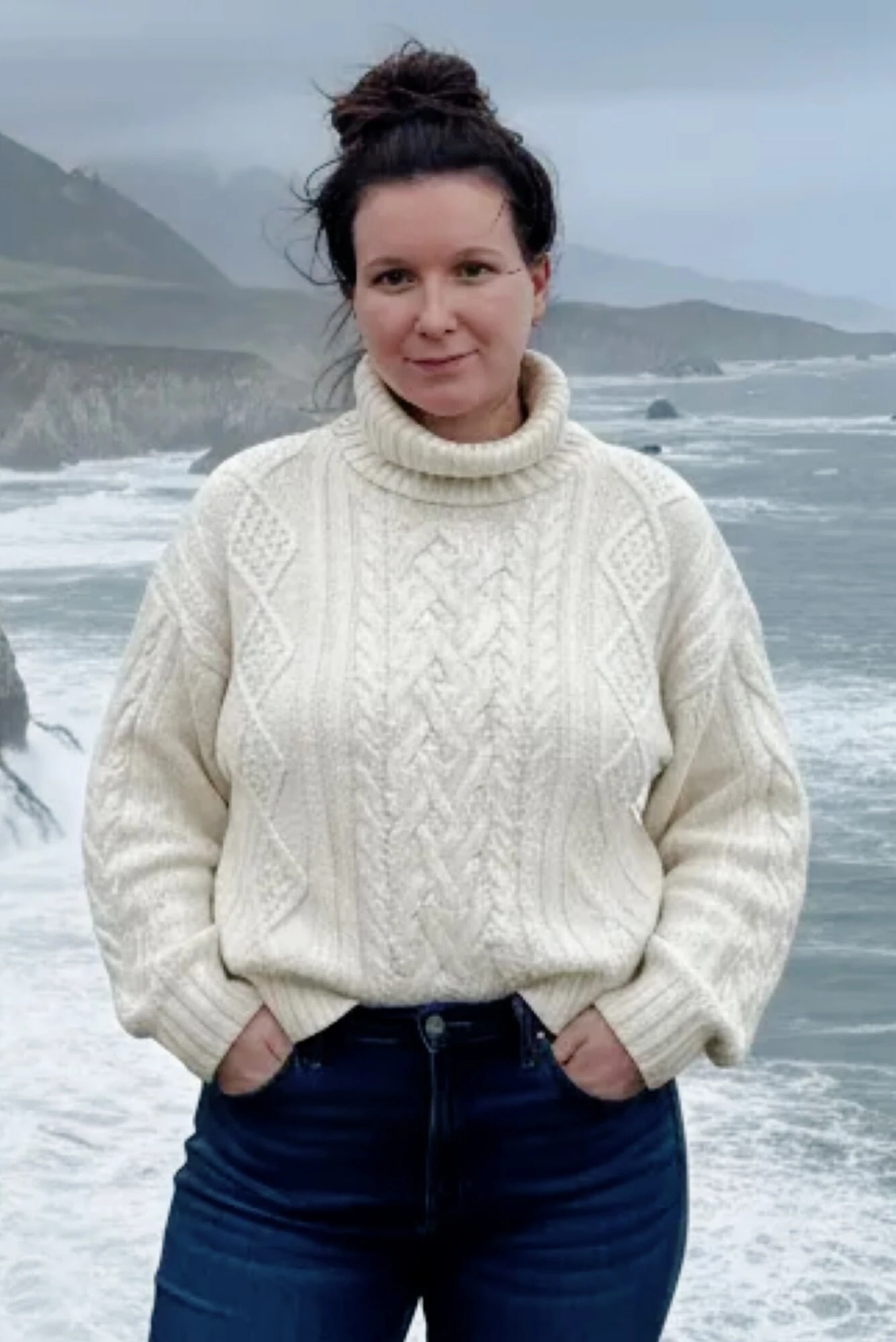 My 61F maid had me pose nude in white turtleneck sweaters