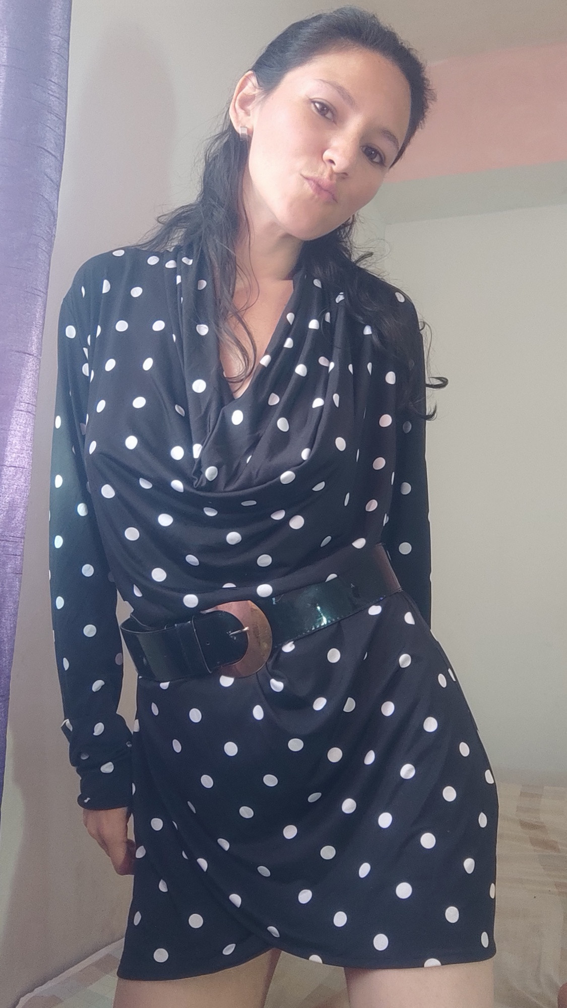 Just having fun on a blavk dress