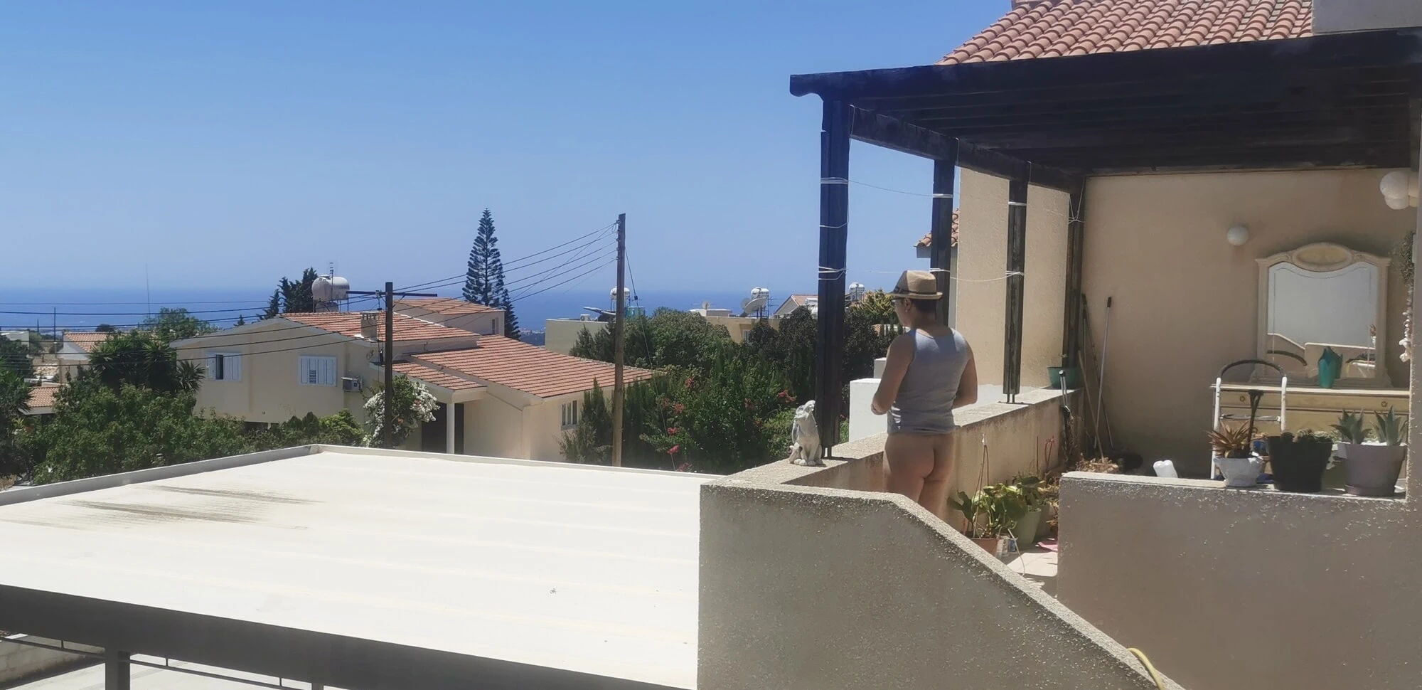 Komşu için göt gösterisi 