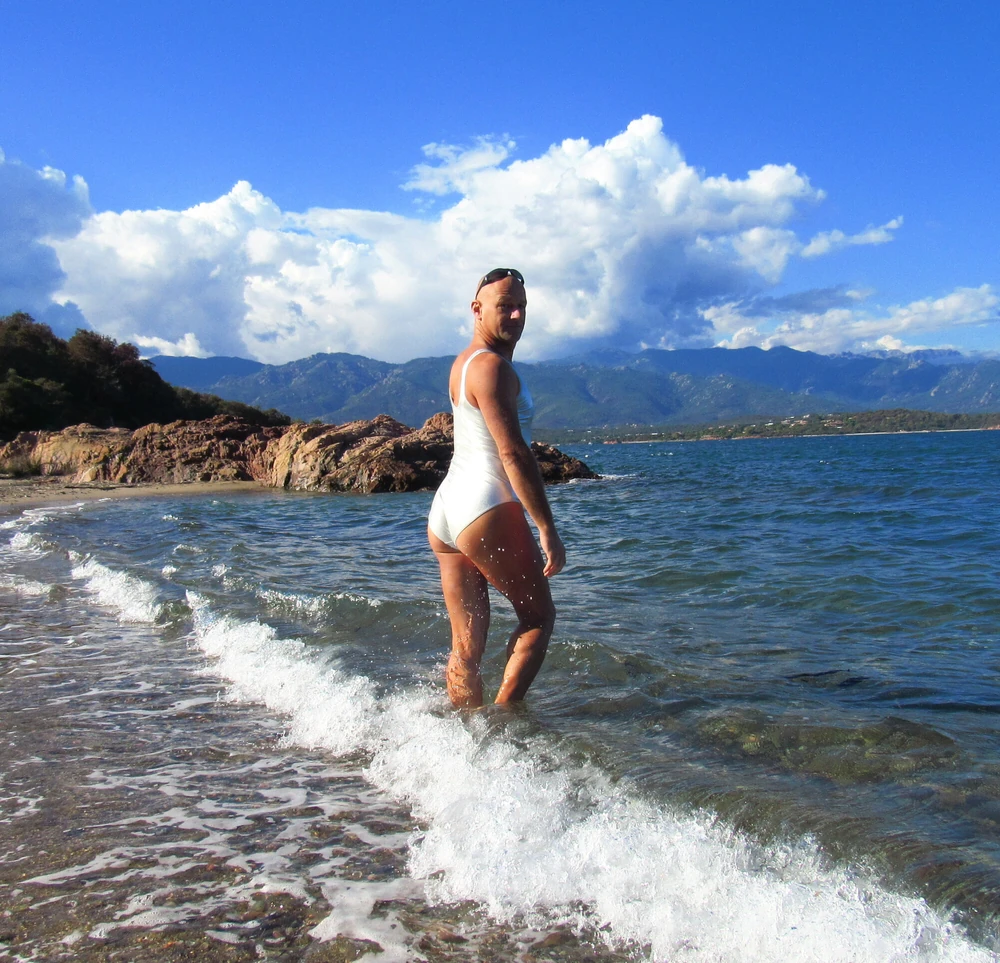 Boy in a one-piece swimsuit #2
