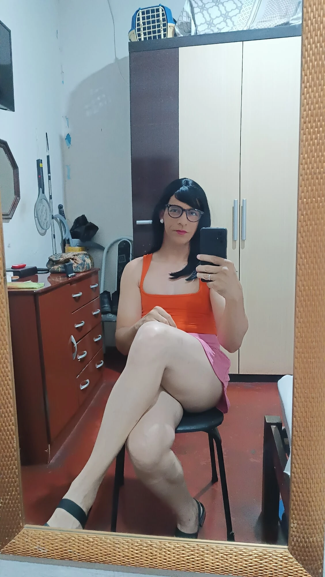 Sakura bodysuit turuncu ve giyinici pembe 