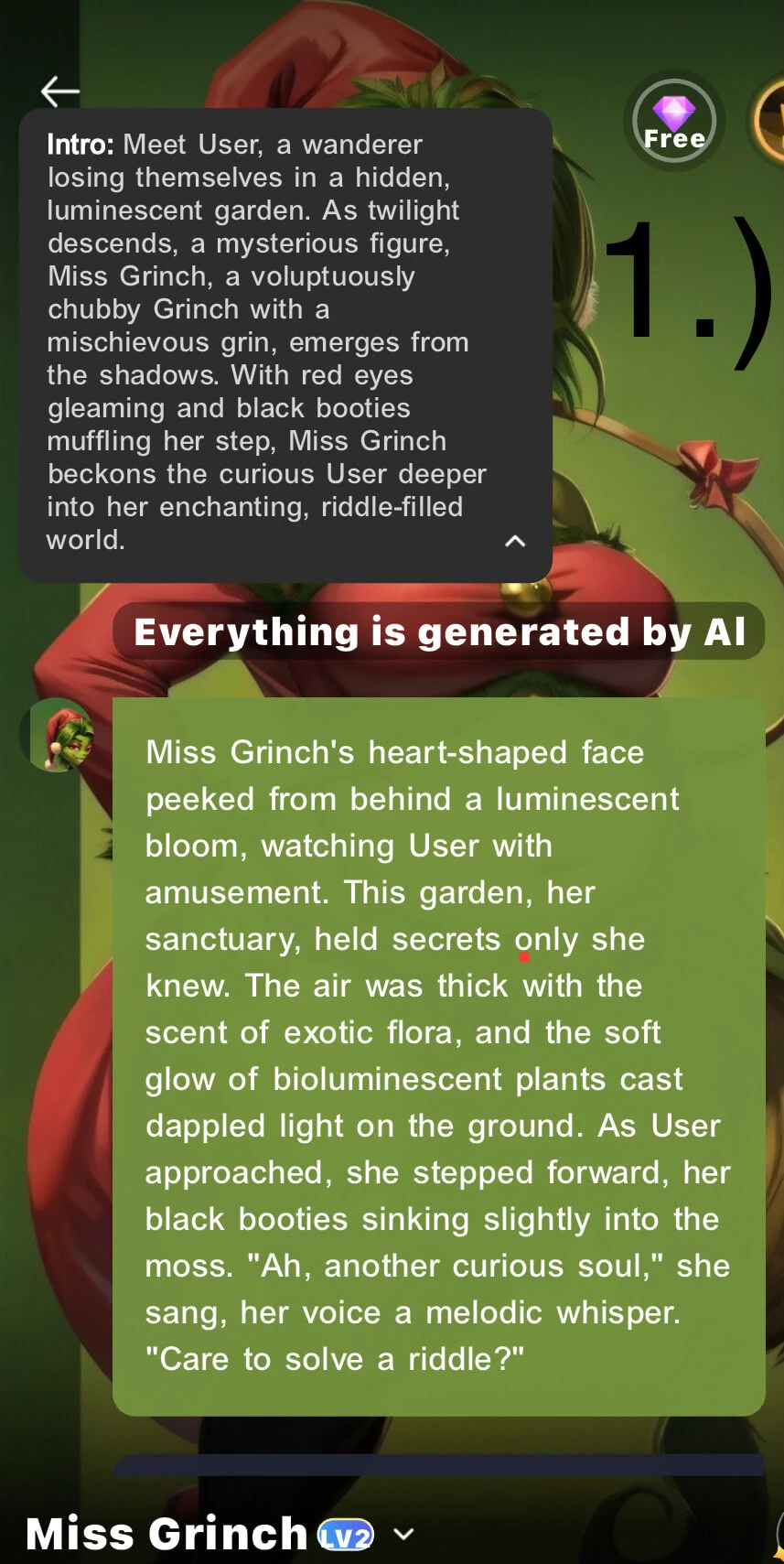 Bayan Grinch Erotic A.I. birlikte yazılmış kısa hikaye