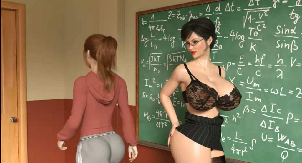 Orta yaşlı seksi kadın öğretmenler ve öğrenci okuldan sonra 