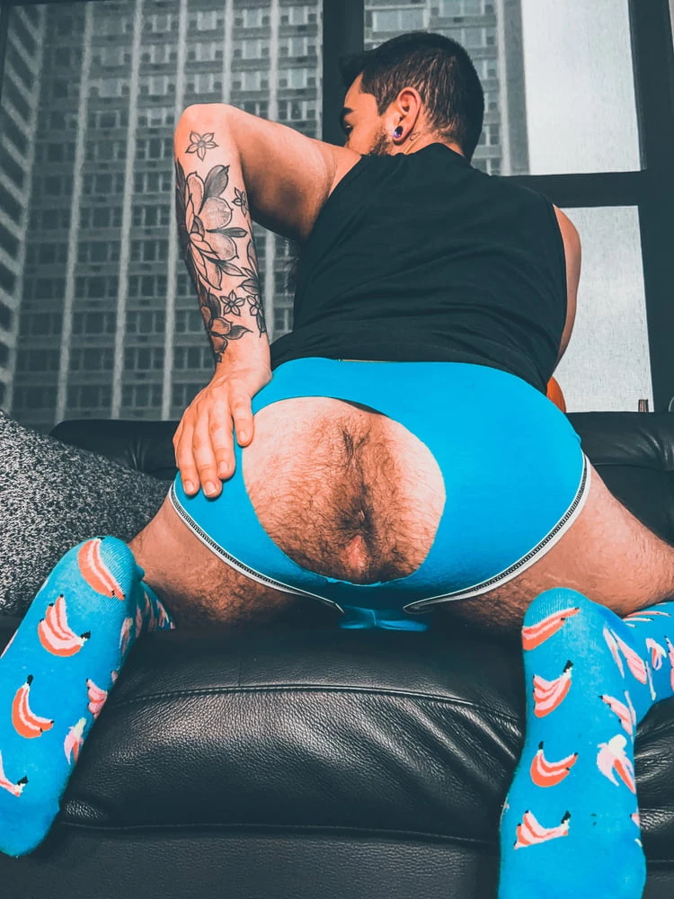 Mavi jockstrap / mavi çoraplar