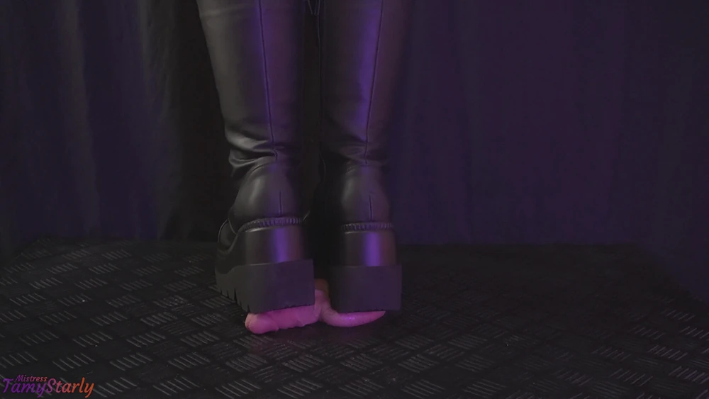 Goth Mistress Rupturing Balls in Demonia Shaker 72 Platform #4