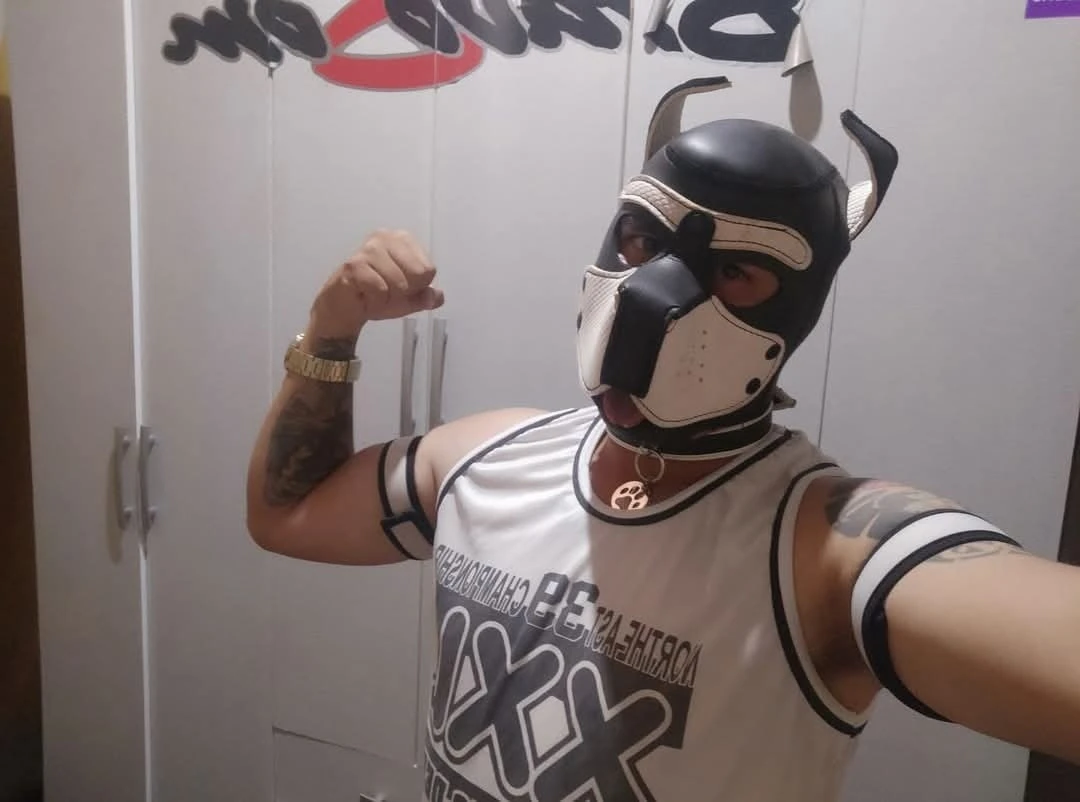 Щенок играет