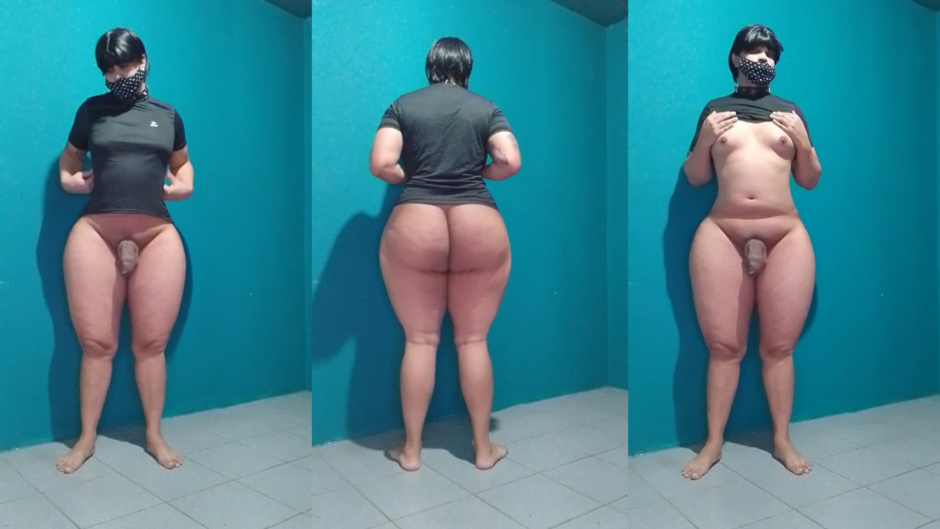 Kadınsı vücutlu, büyük götlü ve büyük yaraklı sevimli travesti