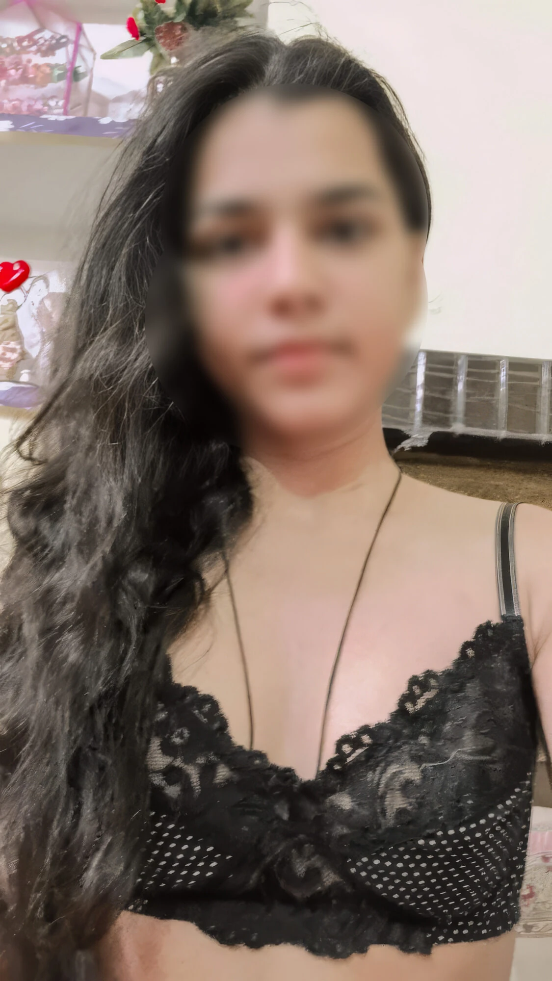 Hiding her boobs with hairs, she is too naught slave anjum