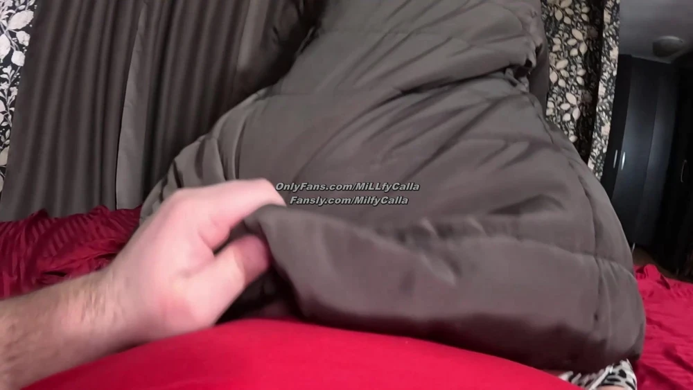 Deep-throat,riding a fat cock and cum play with a downjacket #2