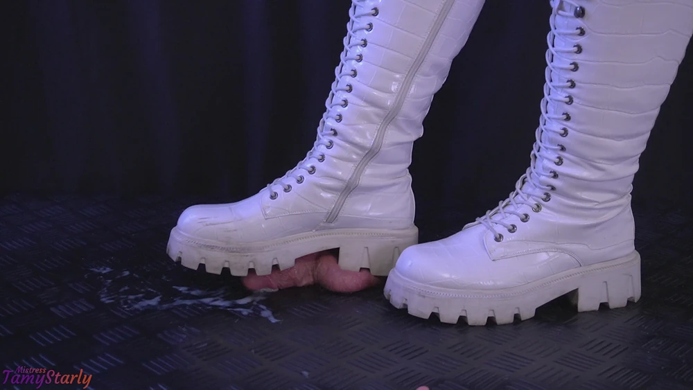 Aggressive Stomping Cock and Balls Wearing my Dirty Snow Boo #4