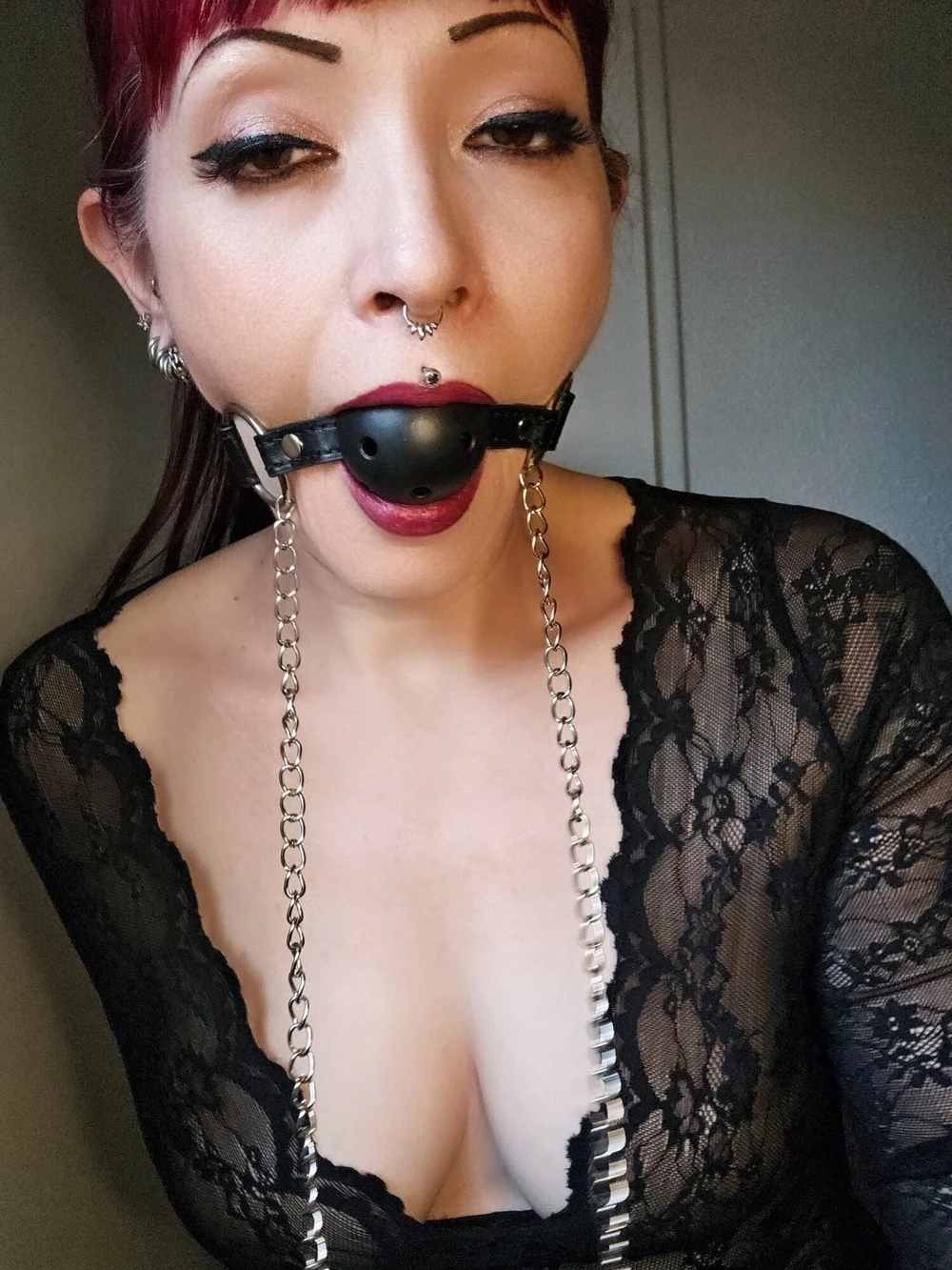 Gagged & Drooling with Nipple Clamps #2
