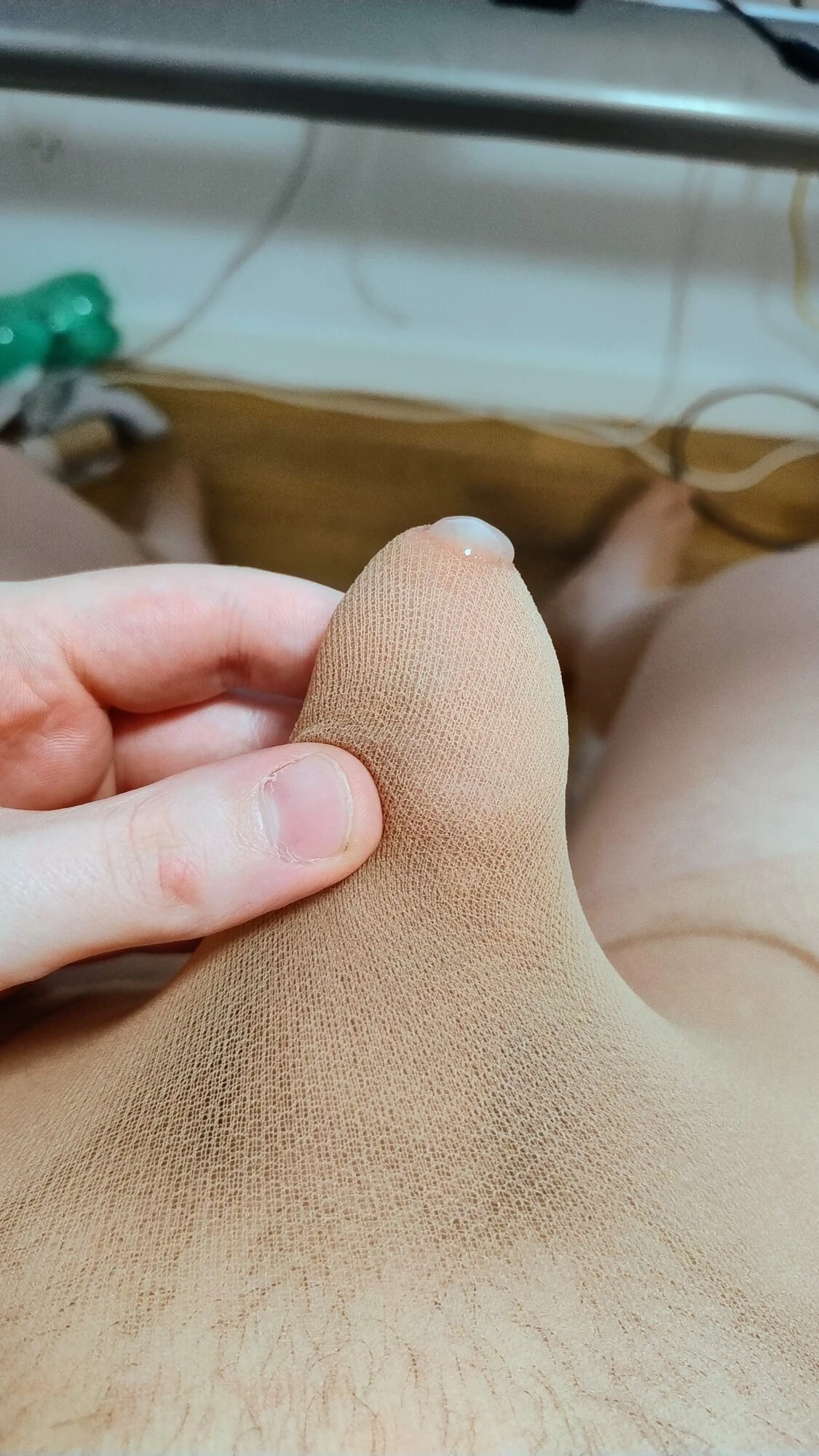 Şeffaf ten rengi naylon külotlu çorap