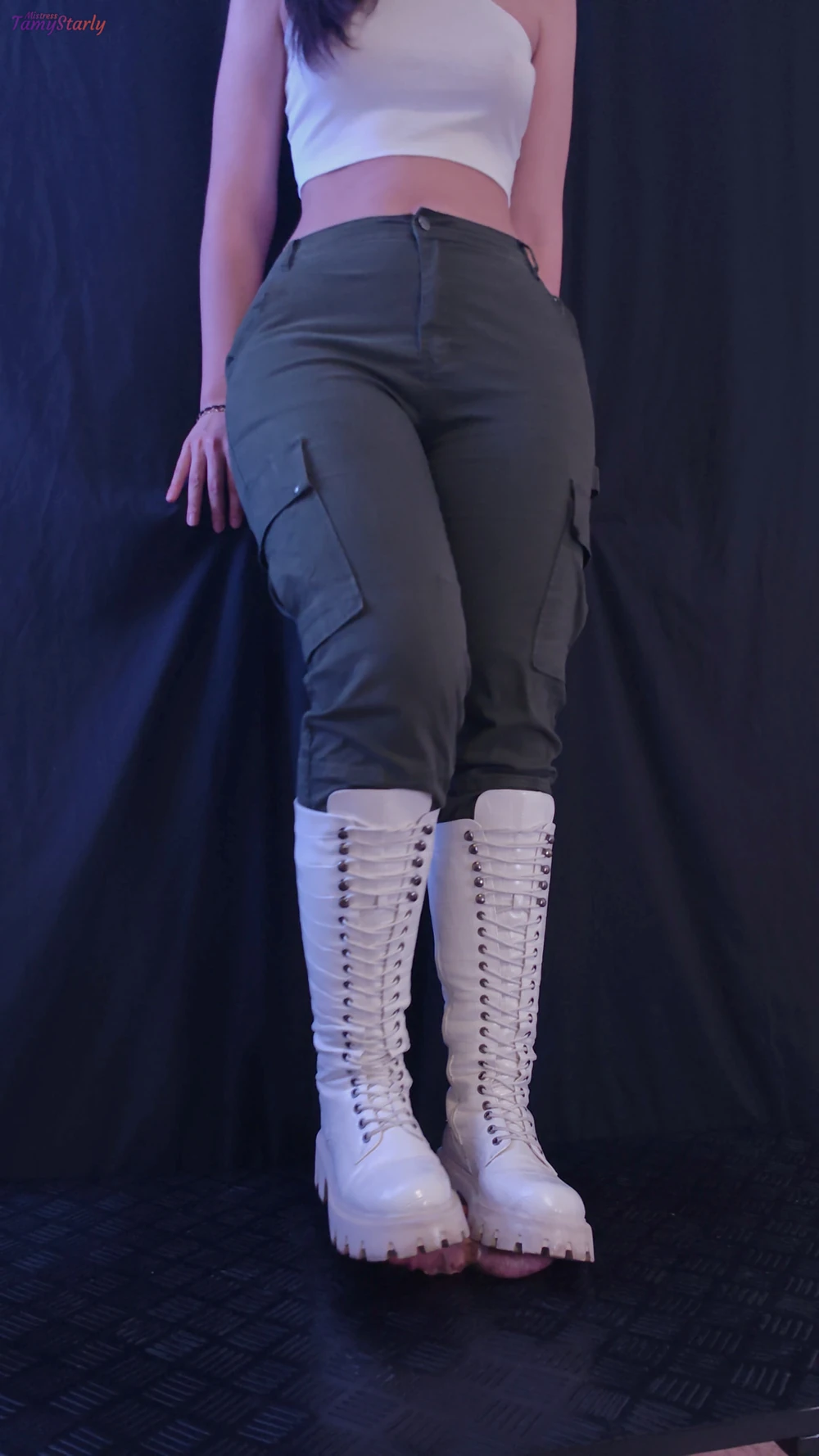 Aggressive Stomping Cock and Balls Wearing my Dirty Snow Boo