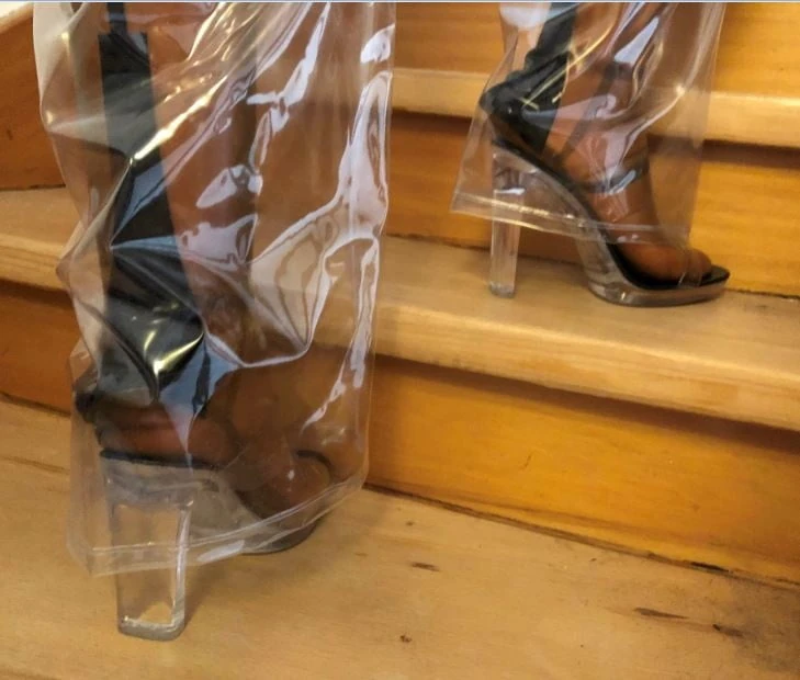 Heels, Latex and clear PVC