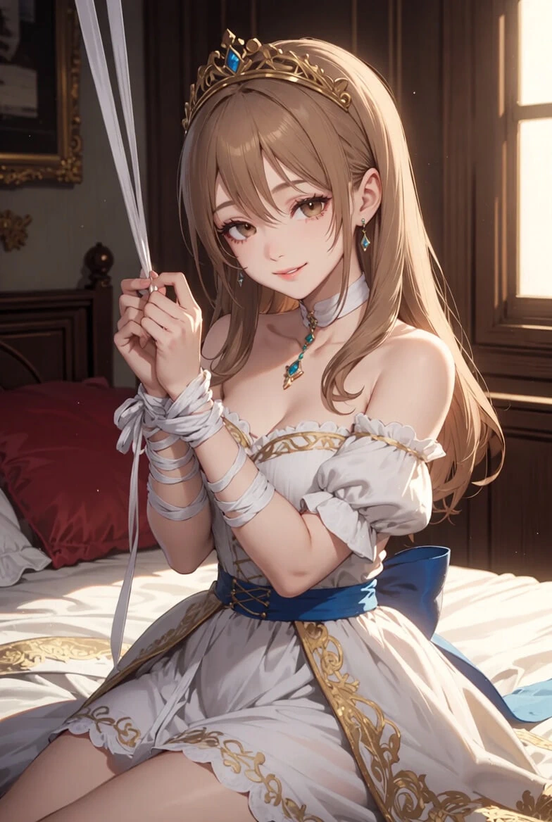 Süslü elbiseli hentai prensesleri altın ip shiba