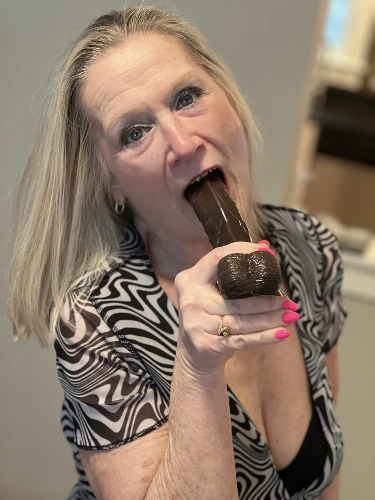 66 YEAR OLD GILF STRIPS DOWN(Black and white dress)  #3