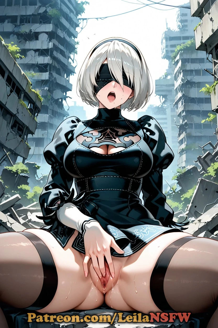Yorha 2b har det sjovt udendørs med en fremmed, hun møder