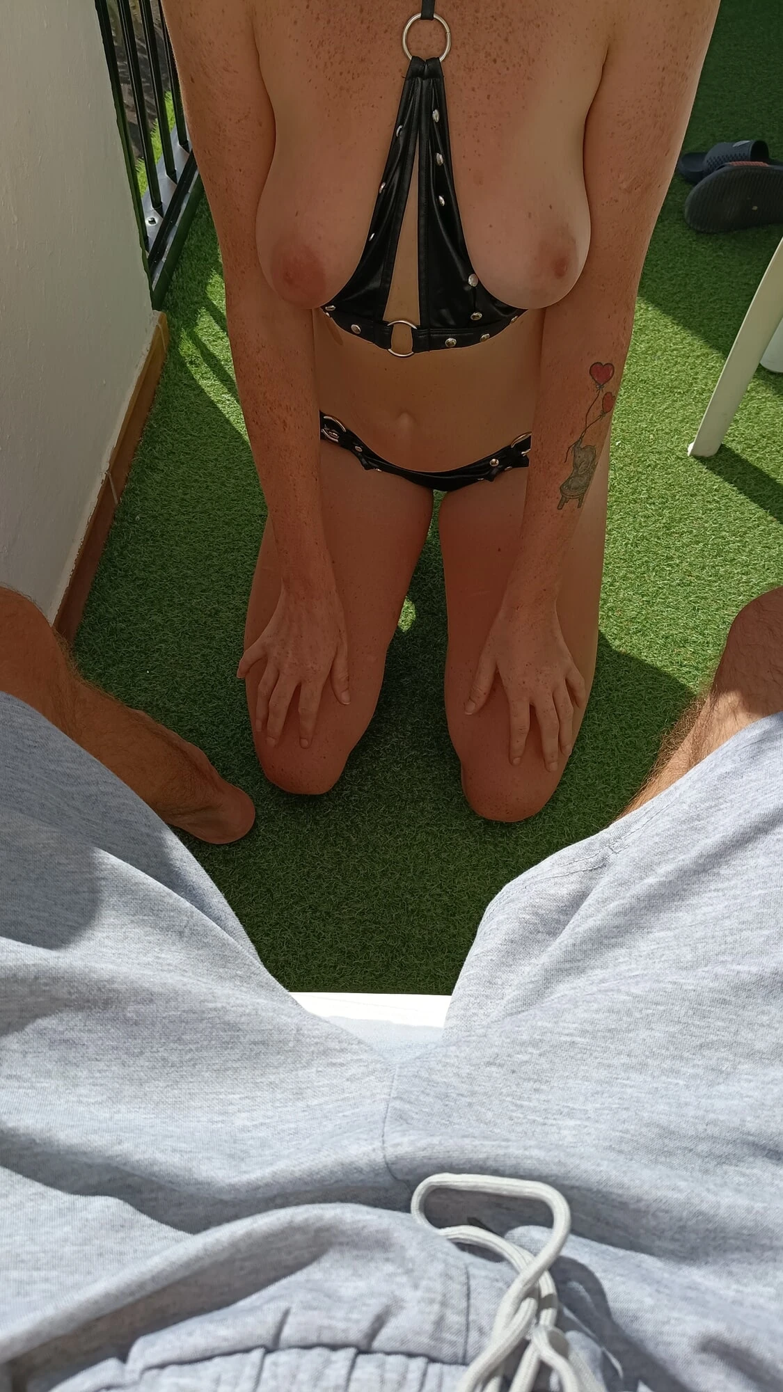 On my knees for daddy on holiday 