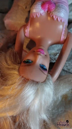 Barbie okyanusta yüzdükten sonra güneşleniyor