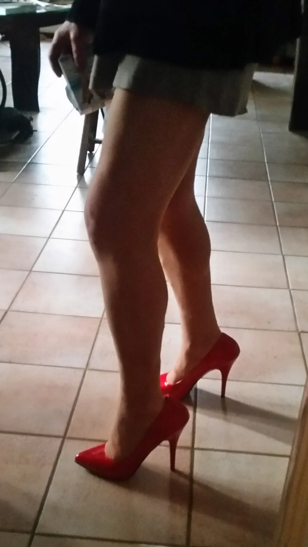 Ich im Rock und Nylons