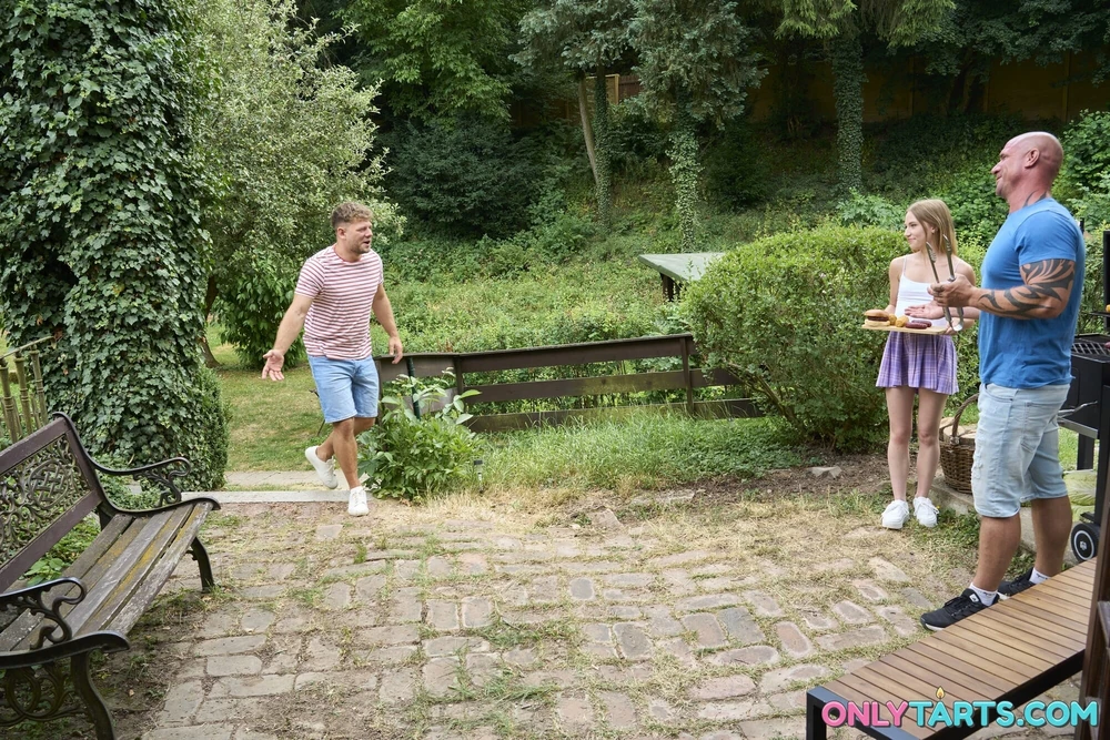 Her first threesome during hot summer BBQ #3