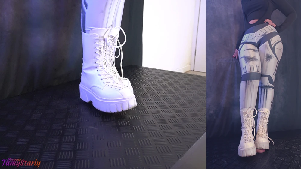 Testing Your Cock and Balls Durability - two pair of boots