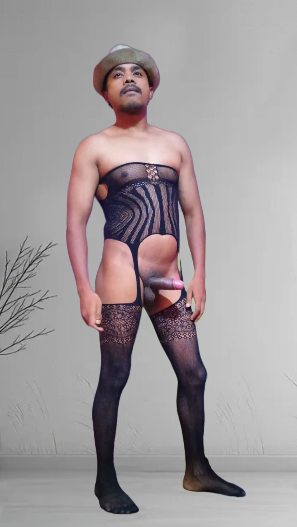 Sexy stud in stockings