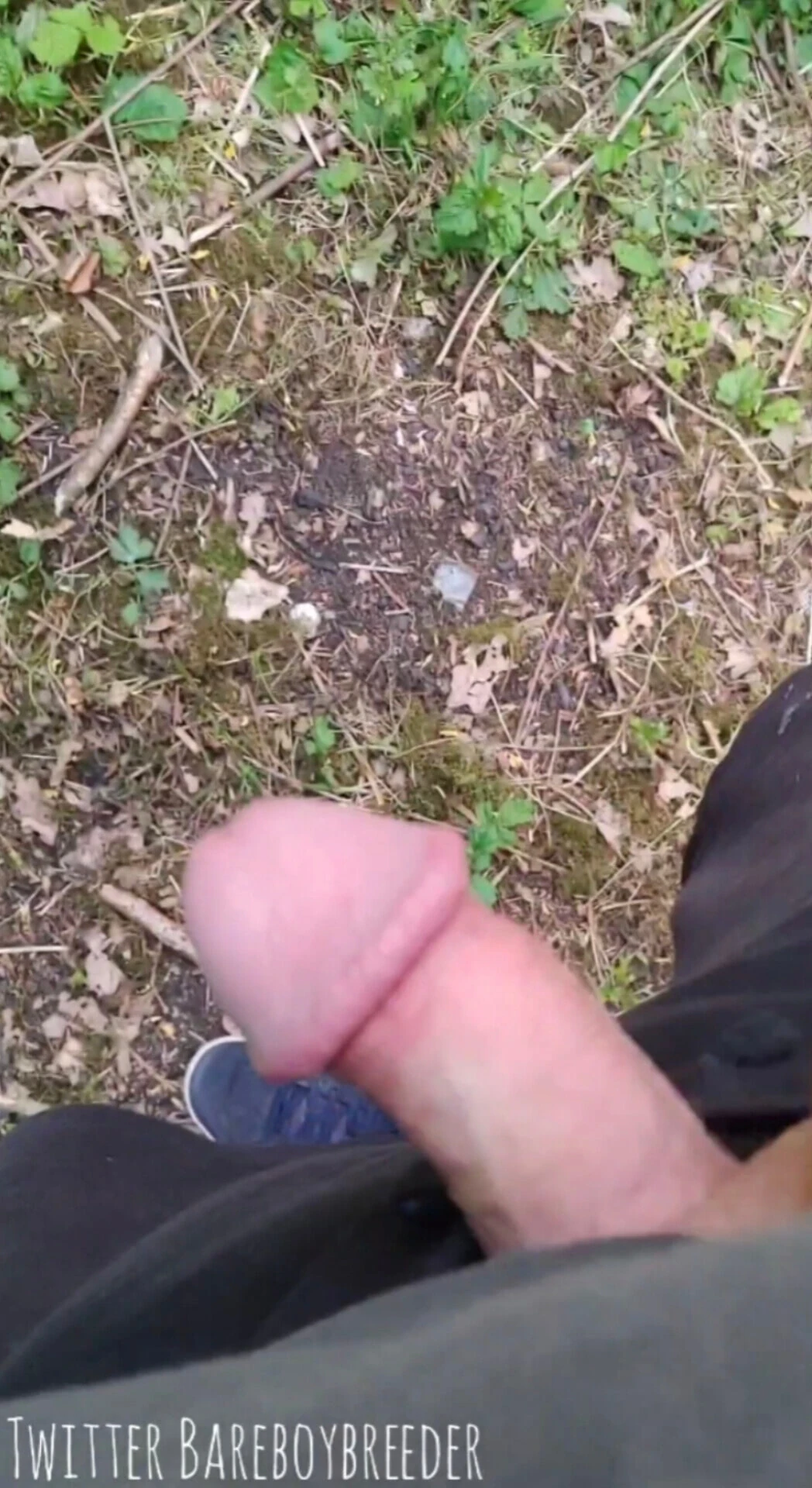 Outdoor Cumshot in the Forest – Mushroom Head Shoots Huge Lo