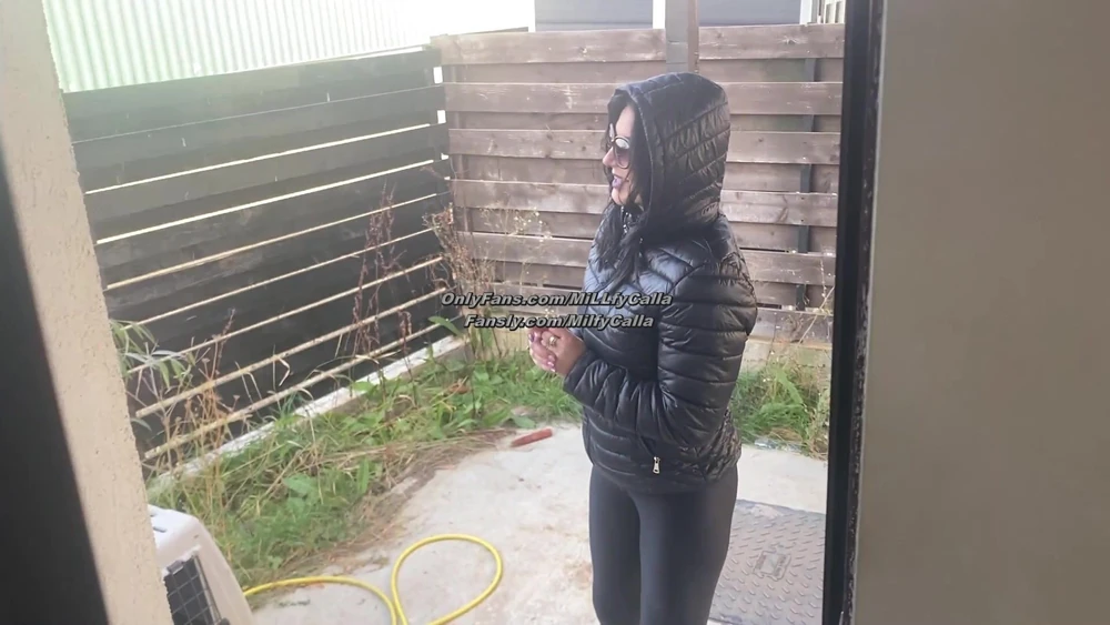 Blowjob & Doggy with Double Cum on My Black Downjacket #2