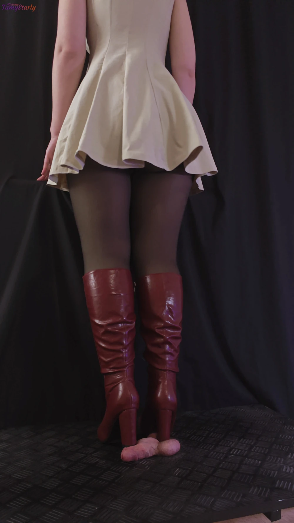 Landlady Trampling Your Cock in Red Boots #2